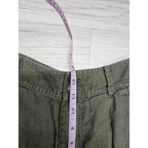Madewell Womens Green High Rise Shorts Size 2 Pleated Linen Pockets - Picture 5 of 7